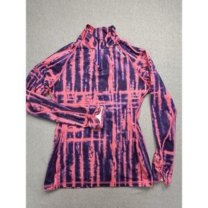 EUC Under Armour Cold Gear Fitted Compression Shirt Pink & Purple Tie Dye Med